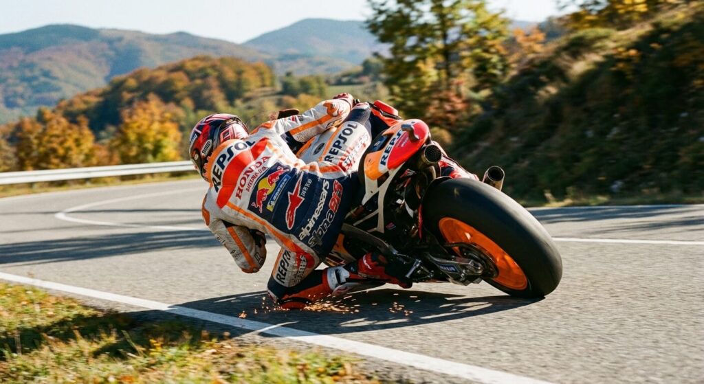 Bandes de peur à moto : faut-il vraiment les supprimer ? 3 motard qui prend un virage bien penché