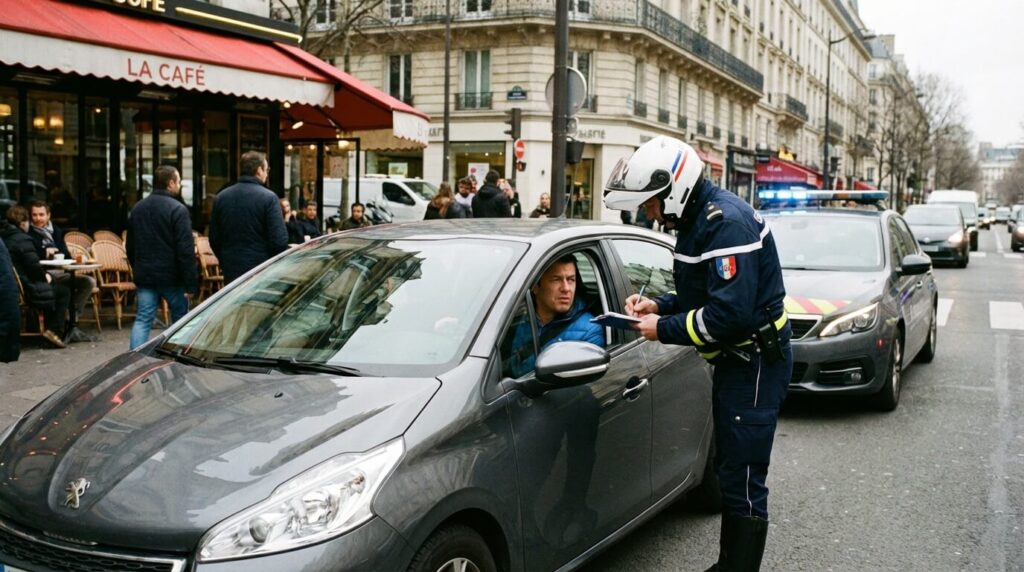 verbalisation d'un conducteur par la police