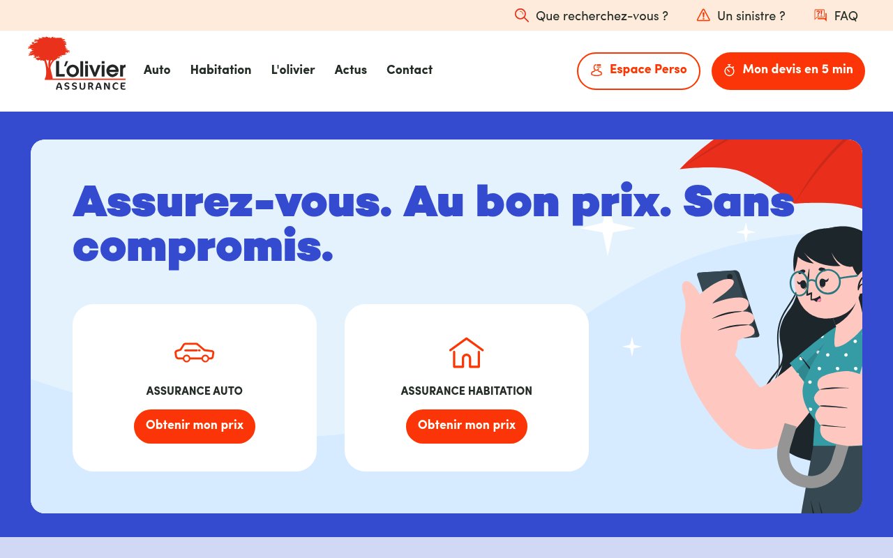 Apercu du site L’Olivier Assurance