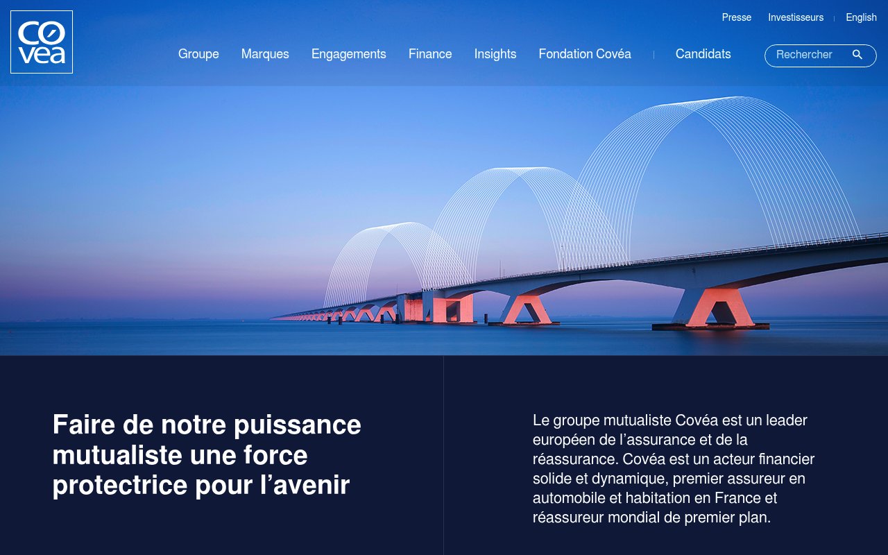 Apercu du site Covéa